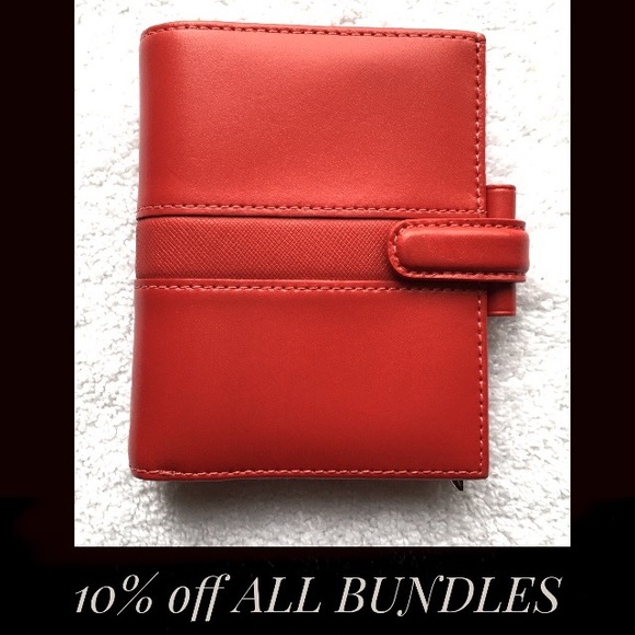 Filofax Handbags - FILOFAX Red Mini Piazza Leather Organizer Wallet